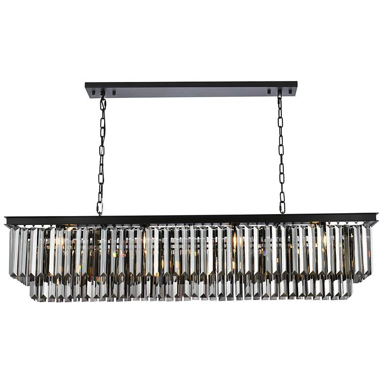 Image 2 Sydney 12 Lt Matte Black Chandelier - Silver Shade