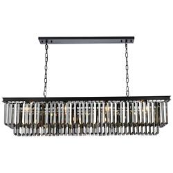 Sydney 12 Lt Matte Black Chandelier - Silver Shade