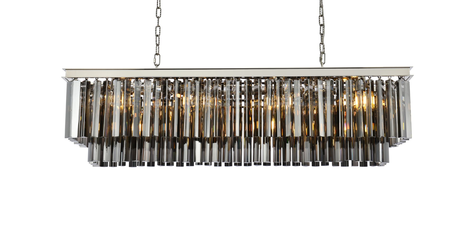 Image 4 Sydney 12 Lt Polished Nickel 50" Chandelier Silver Shade (Grey) more views