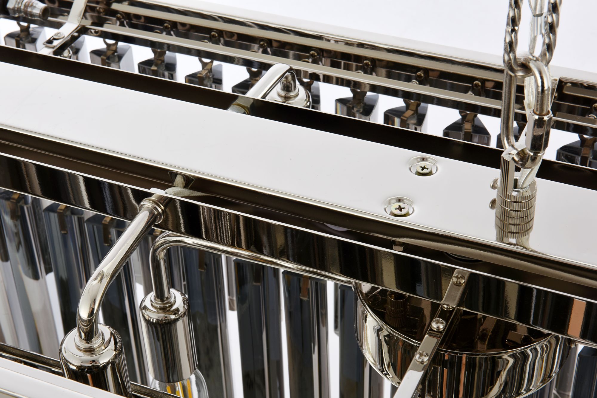 Image 6 Sydney 12 Lt Polished Nickel 50" Chandelier Silver Shade (Grey) more views