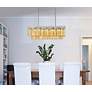 Thumbnail3 of Sydney 12 Lt Polished Nickel Chandelier Golden Teak more views