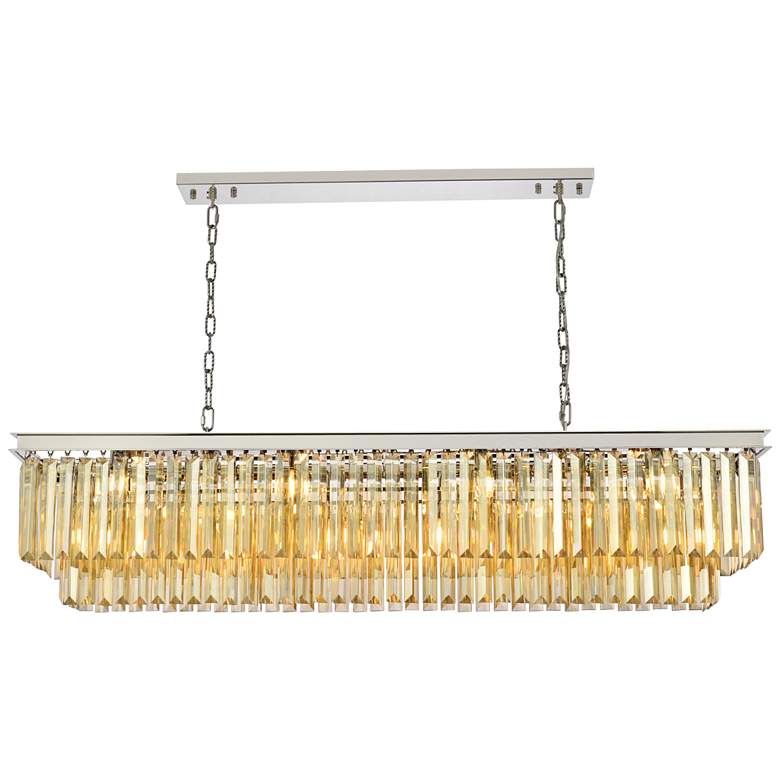 Image 1 Sydney 12 Lt Polished Nickel Chandelier (Golden Teak)