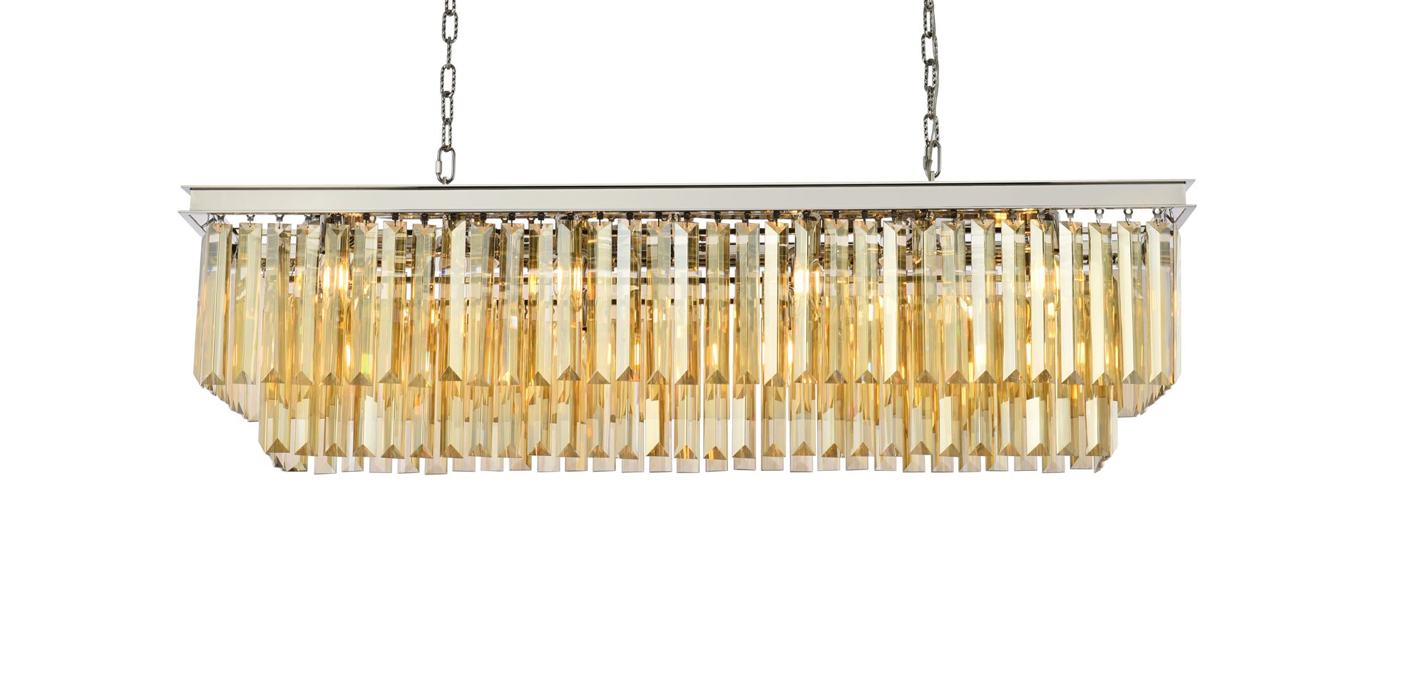 Image 3 Sydney 12 Lt Polished Nickel Chandelier - Golden Teak more views