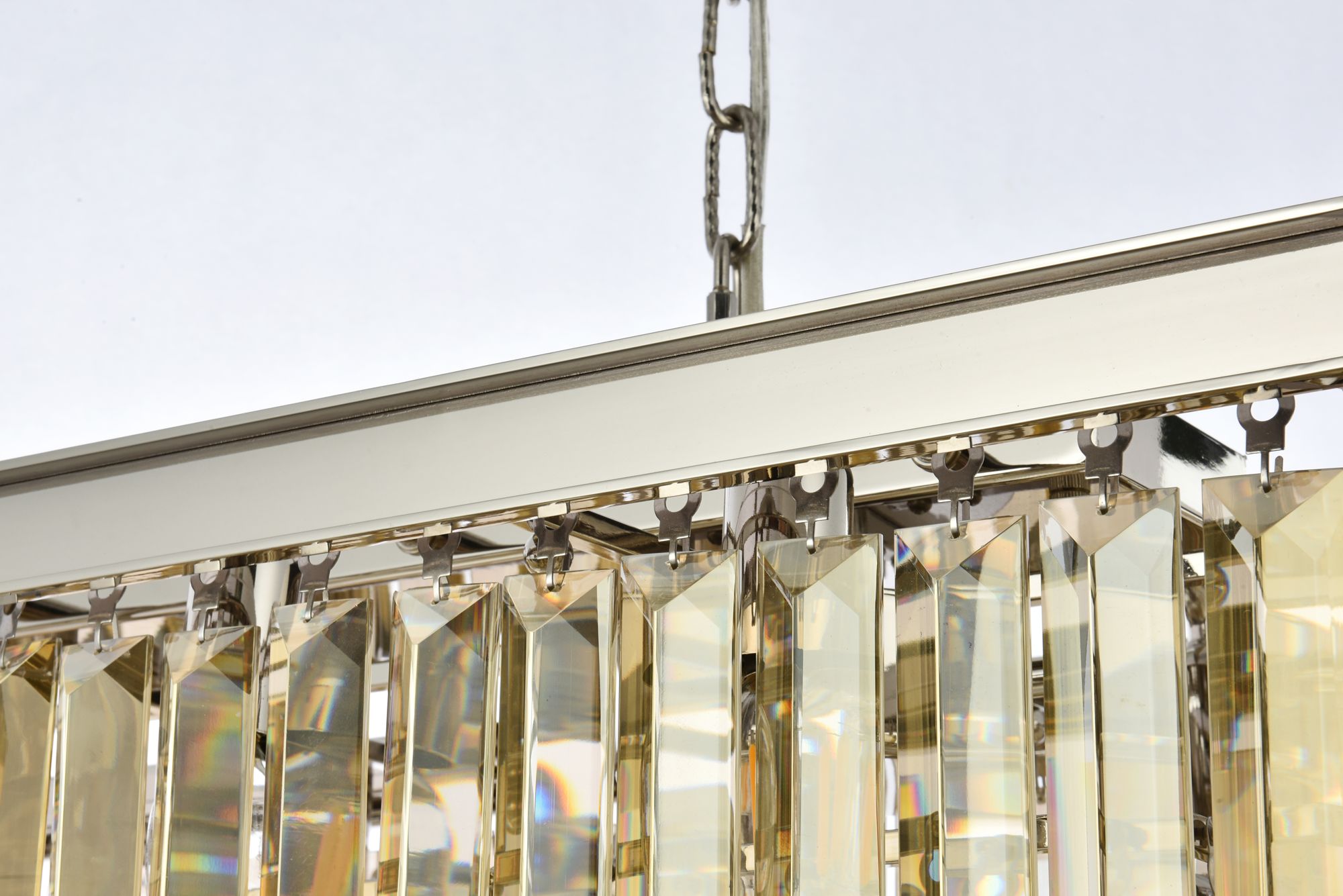 Image 6 Sydney 12 Lt Polished Nickel Chandelier - Golden Teak more views