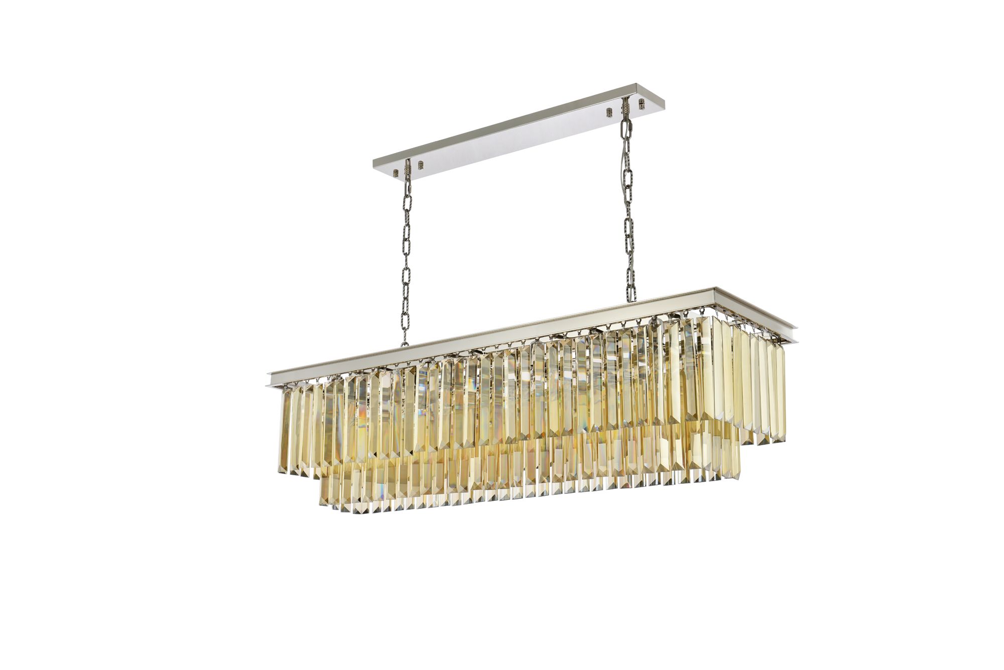 Image 7 Sydney 12 Lt Polished Nickel Chandelier - Golden Teak more views