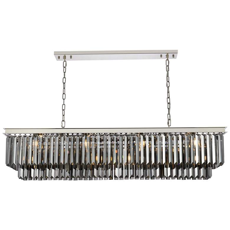 Image 2 Sydney 12 Lt Polished Nickel Chandelier Silver Shade (Grey)