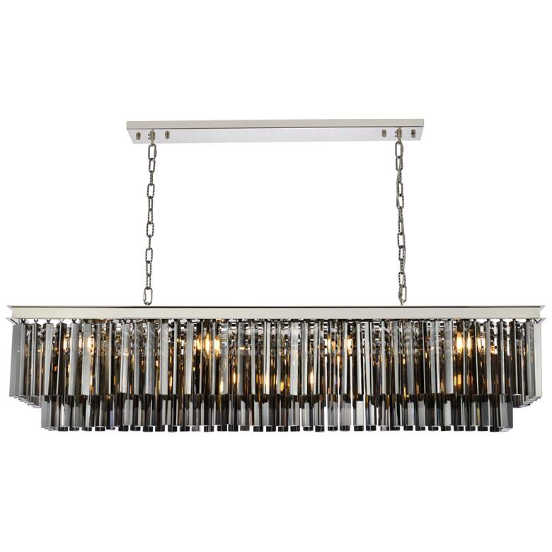 Image 2 Sydney 12 Lt Polished Nickel Chandelier Silver Shade - Grey