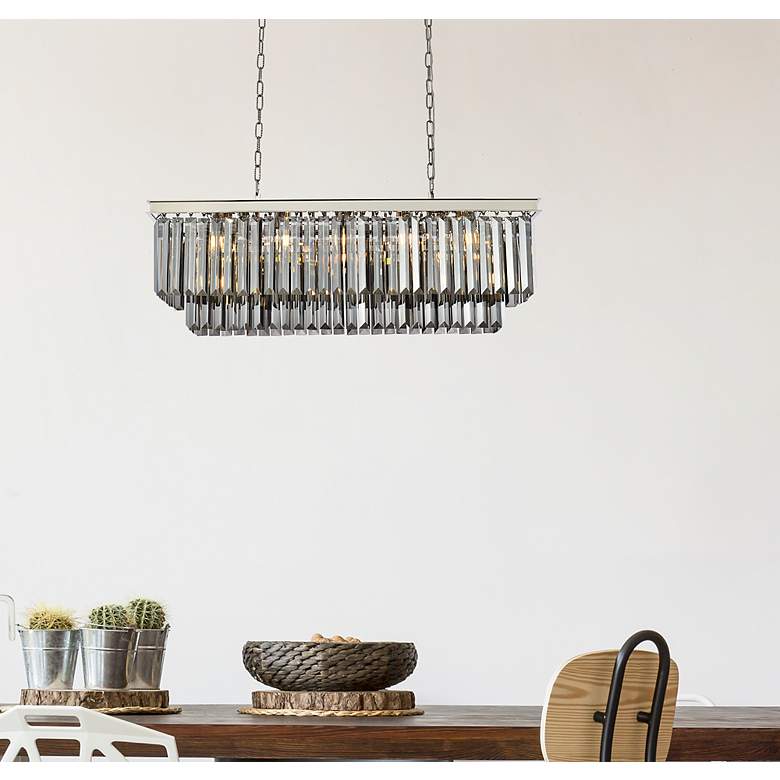 Image 3 Sydney 12 Lt Polished Nickel Chandelier With Silver Shade (Grey) more views