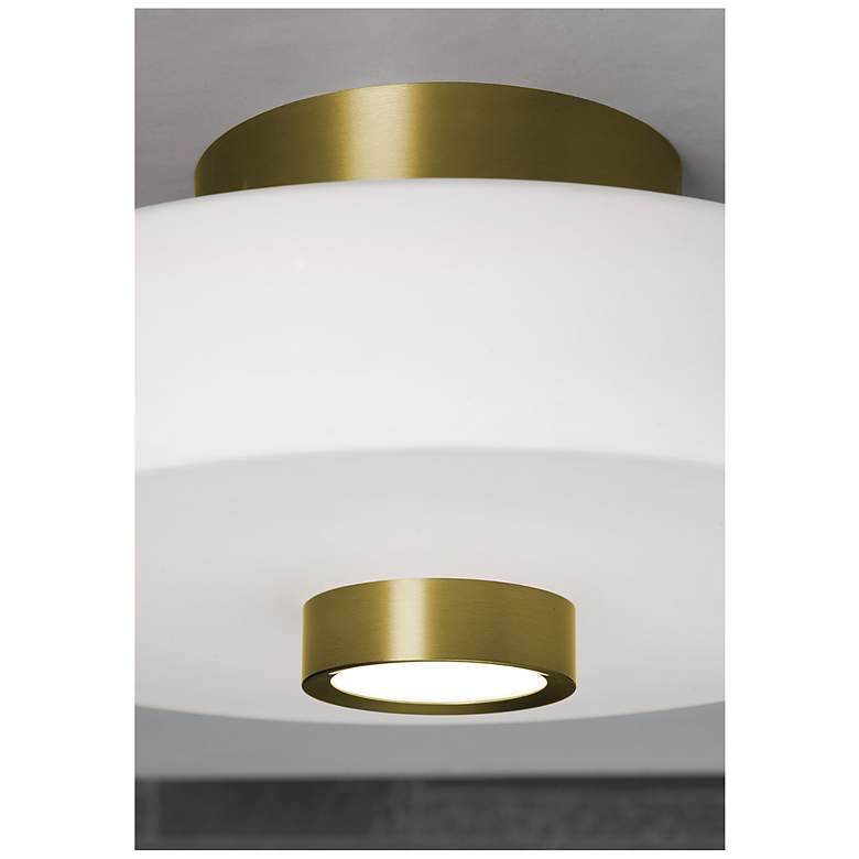 Image 3 Sydney 13" Wide Light Antique Brass LED Ceiling Light more views