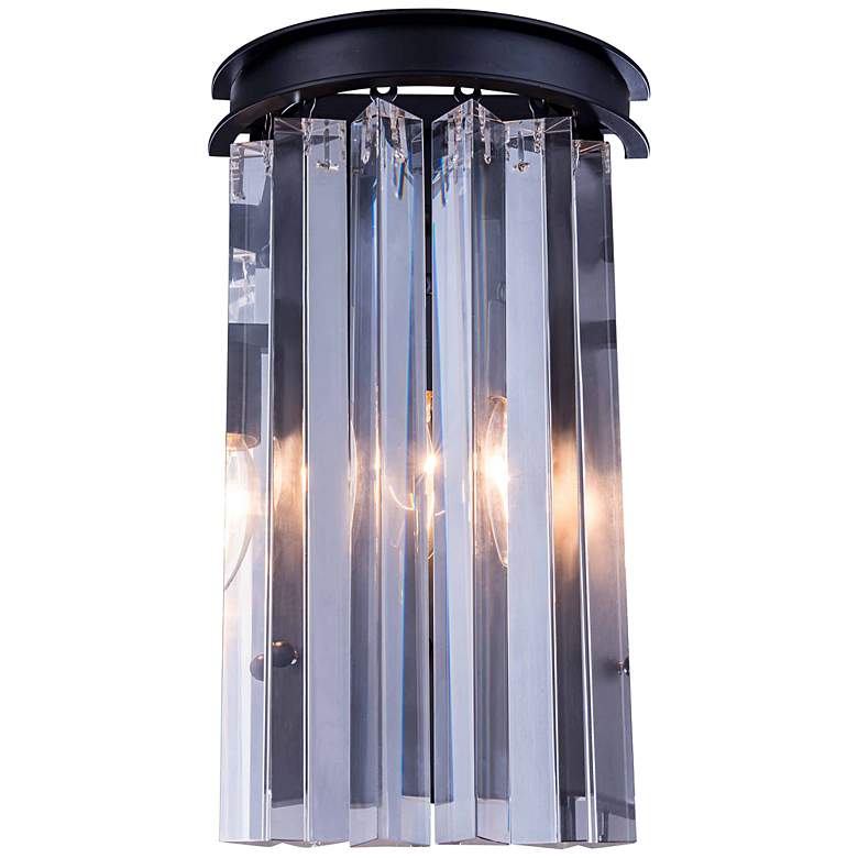 Image 1 Sydney 14 inch High Matte Black Wall Sconce with Clear Crystal