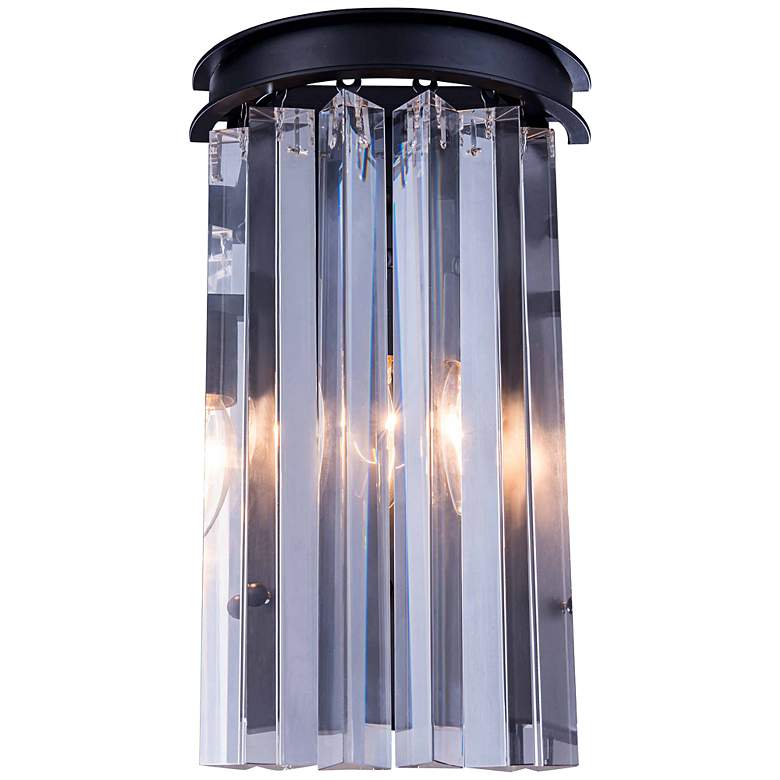 Image 1 Sydney 14" High Matte Black Wall Sconce with Clear Crystal