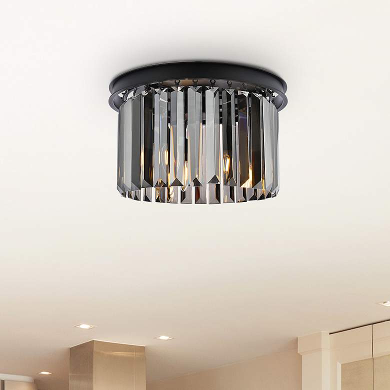 Image 1 Sydney 16" Wide Matte Black 3-Light Ceiling Light