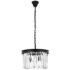 Sydney 16" Wide Matte Black Clear Crystal 3-Light Pendant