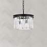 Sydney 16" Wide Matte Black Clear Crystal 3-Light Pendant