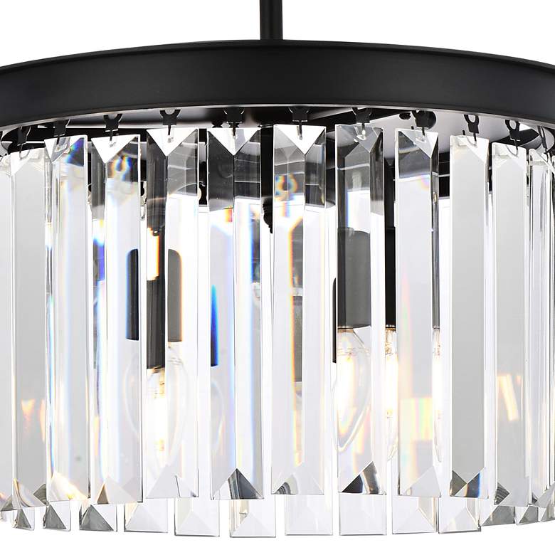 Image 3 Sydney 16" Wide Matte Black Clear Crystal 3-Light Pendant more views