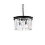 Sydney 16" Wide Matte Black Clear Crystal 3-Light Pendant
