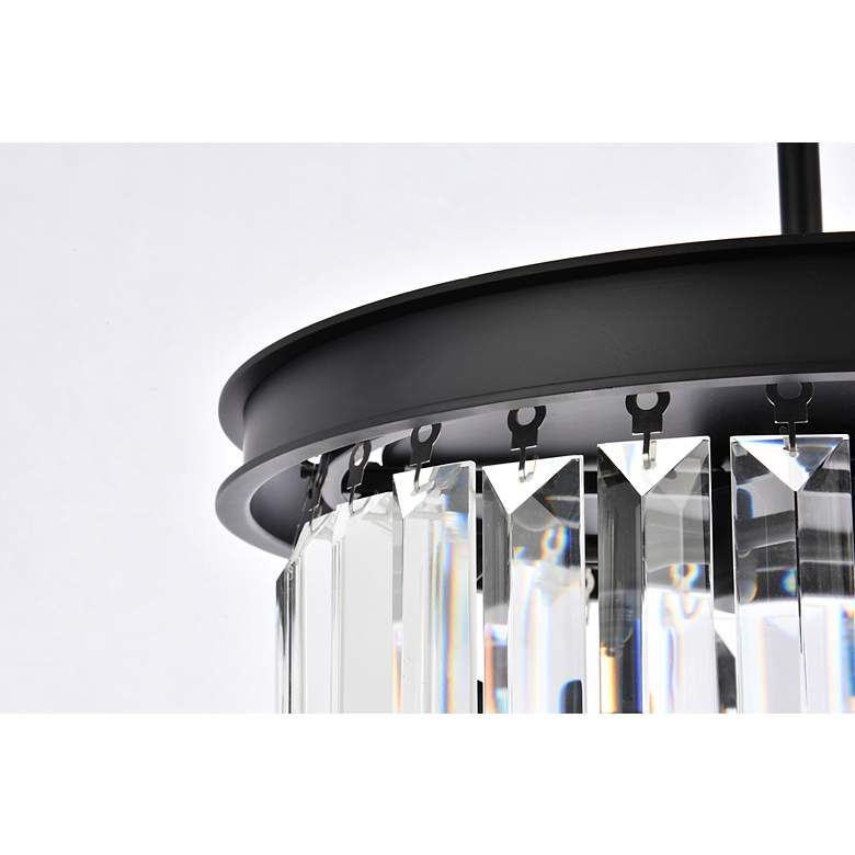 Image 5 Sydney 16" Wide Matte Black Clear Crystal 3-Light Pendant more views