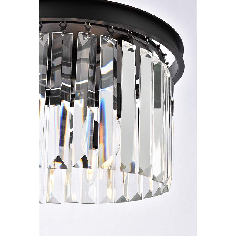 Image 6 Sydney 16" Wide Matte Black Clear Crystal 3-Light Pendant more views