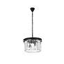 Sydney 16" Wide Matte Black Clear Crystal 3-Light Pendant