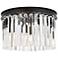 Sydney 16"W Matte Black and Crystal 3-Light Ceiling Light