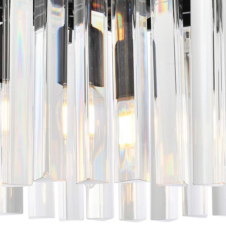 Image 3 Sydney 16"W Matte Black and Crystal 3-Light Ceiling Light more views