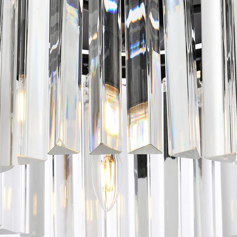 Image 4 Sydney 16"W Matte Black and Crystal 3-Light Ceiling Light more views