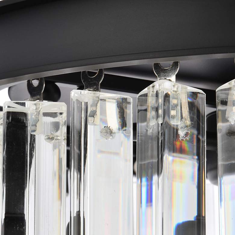 Image 5 Sydney 16"W Matte Black and Crystal 3-Light Ceiling Light more views