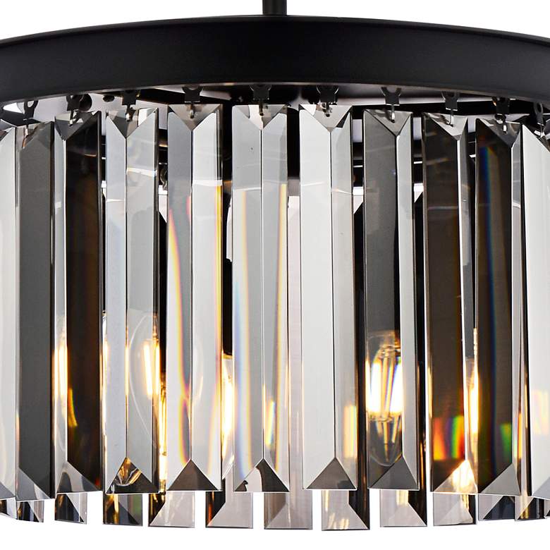 Image 3 Sydney 16"W Matte Black Silver Gray Crystal 3-Light Pendant more views
