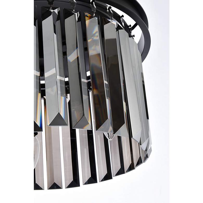 Image 6 Sydney 16"W Matte Black Silver Gray Crystal 3-Light Pendant more views
