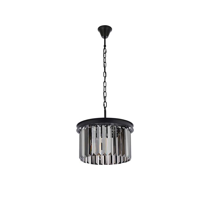 Image 7 Sydney 16"W Matte Black Silver Gray Crystal 3-Light Pendant more views