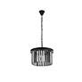 Sydney 16"W Matte Black Silver Gray Crystal 3-Light Pendant