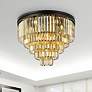 1_Sydney 17 Light Matte Black Flush Mount Golden Teak
