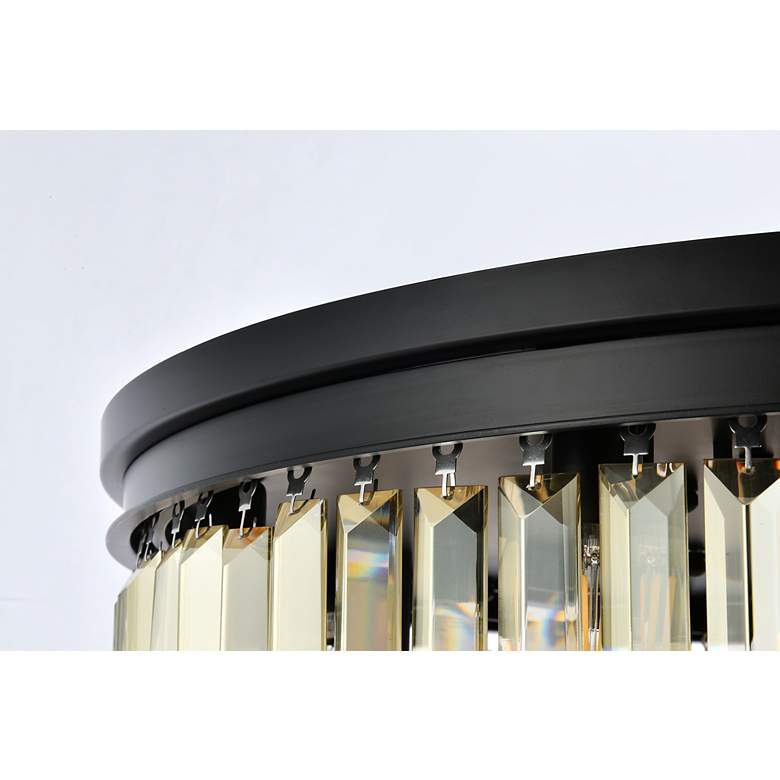 Image 6 Sydney 17 Light Matte Black Flush Mount Golden Teak more views