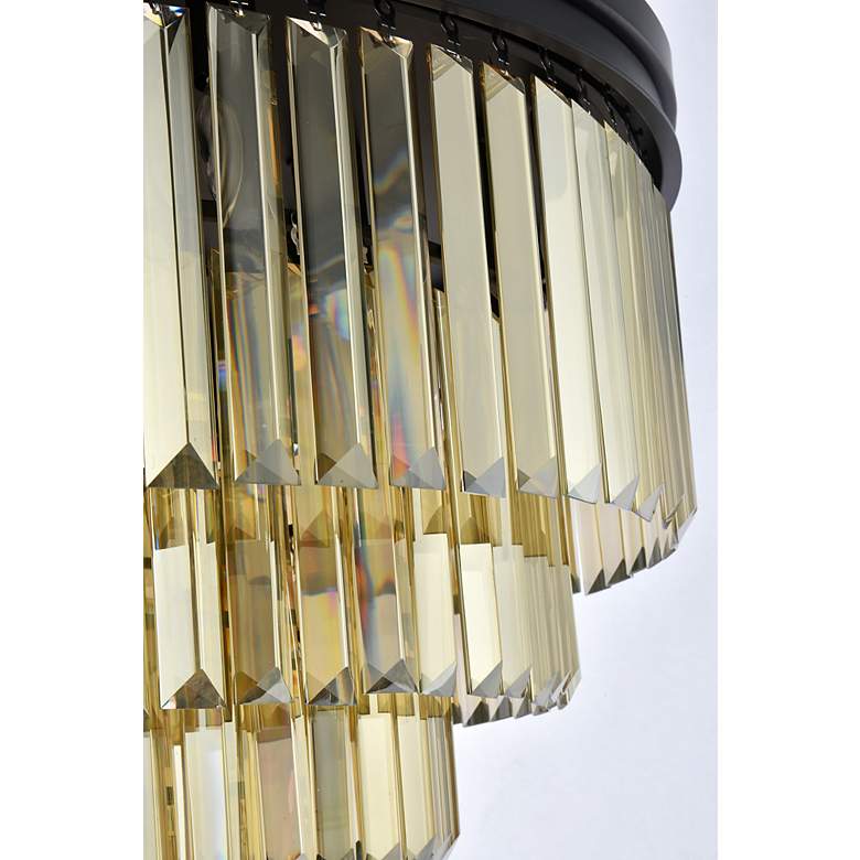 Image 7 Sydney 17 Light Matte Black Flush Mount Golden Teak more views