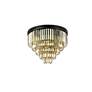 Sydney 17 Light Matte Black Flush Mount Golden Teak