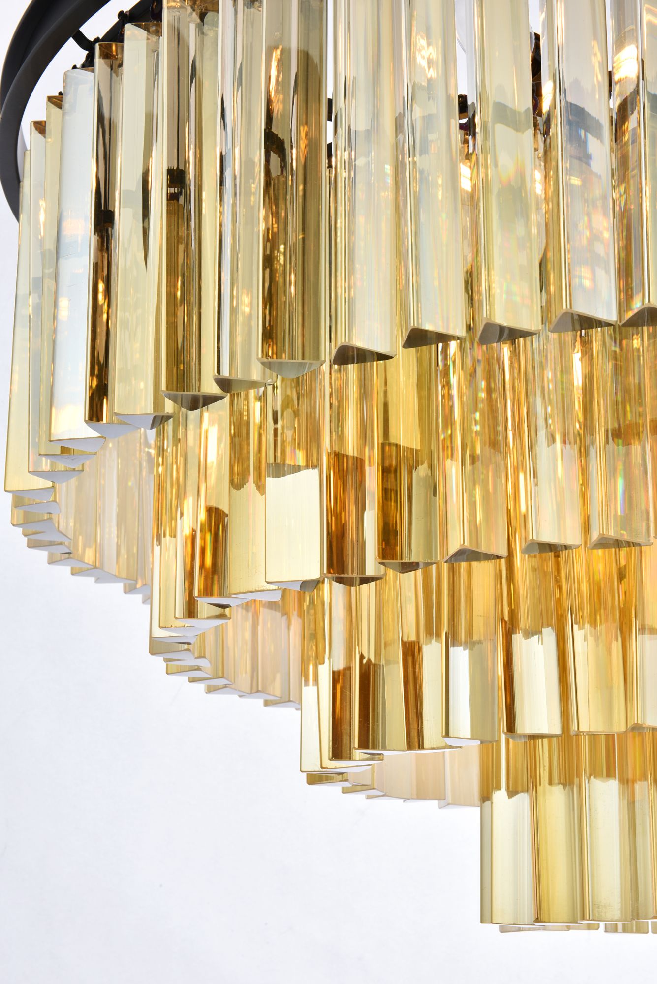 Image 5 Sydney 17 Lt 32" Matte Black Chandelier Golden Teak more views