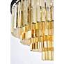 Sydney 17 Lt 32" Matte Black Chandelier Golden Teak