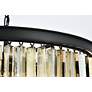 Sydney 17 Lt 32" Matte Black Chandelier Golden Teak