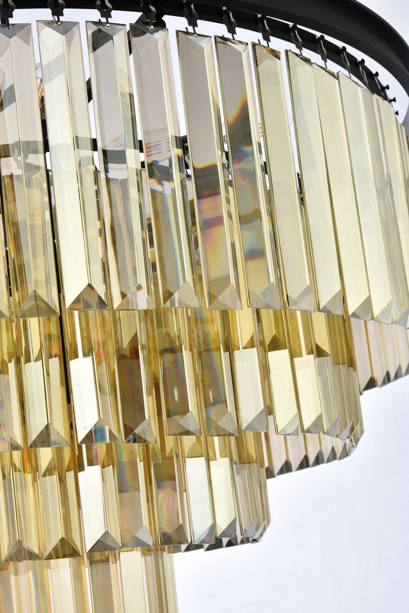 Image 7 Sydney 17 Lt Matte Black Chandelier Golden Teak more views