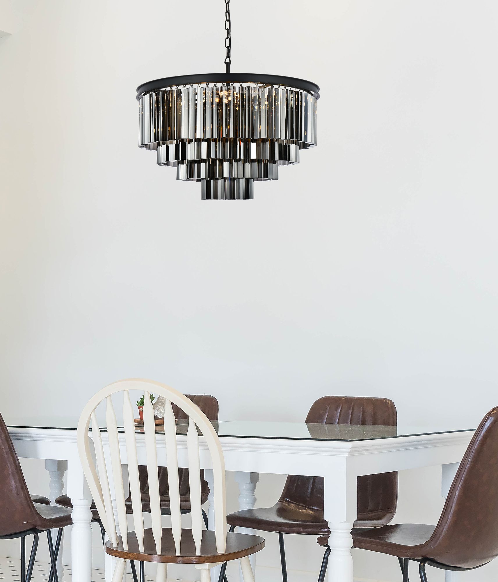 Image 3 Sydney 17 Lt Matte Black Chandelier Silver Shade (Grey) more views