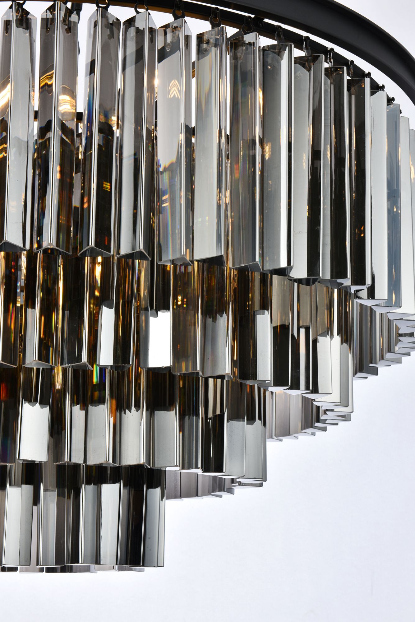 Image 5 Sydney 17 Lt Matte Black Chandelier Silver Shade (Grey) more views