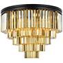 2_Sydney 17 Lt Matte Black Flush Mount Golden Teak
