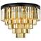 Sydney 17 Lt Matte Black Flush Mount Golden Teak