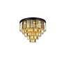 4_Sydney 17 Lt Matte Black Flush Mount Golden Teak more views