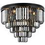 2_Sydney 17 Lt Matte Black Flush Mount Silver Shade (Grey)