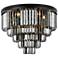 Sydney 17 Lt Matte Black Flush Mount Silver Shade (Grey)
