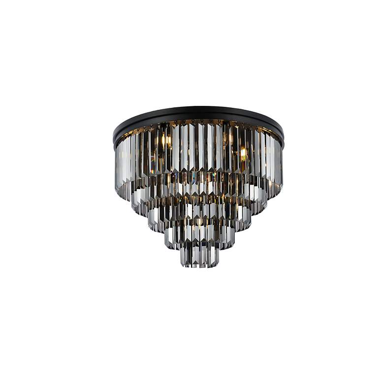 Image 4 Sydney 17 Lt Matte Black Flush Mount Silver Shade (Grey) more views