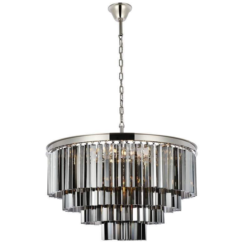 Image 1 Sydney 17 Lt Polished Nickel Chandelier Silver Shade (Grey)