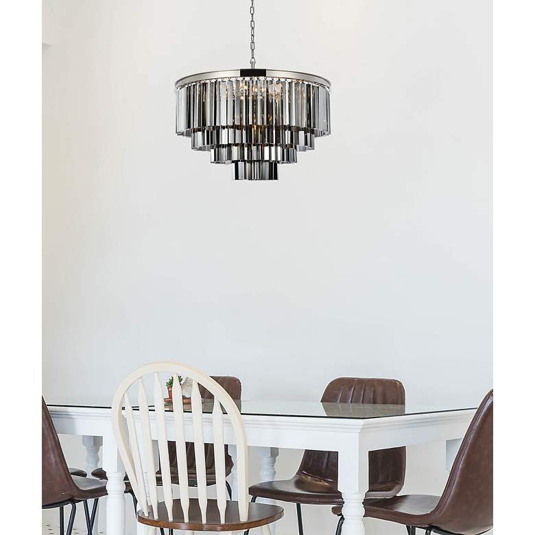 Image 3 Sydney 17 Lt Polished Nickel Chandelier Silver Shade (Grey) more views
