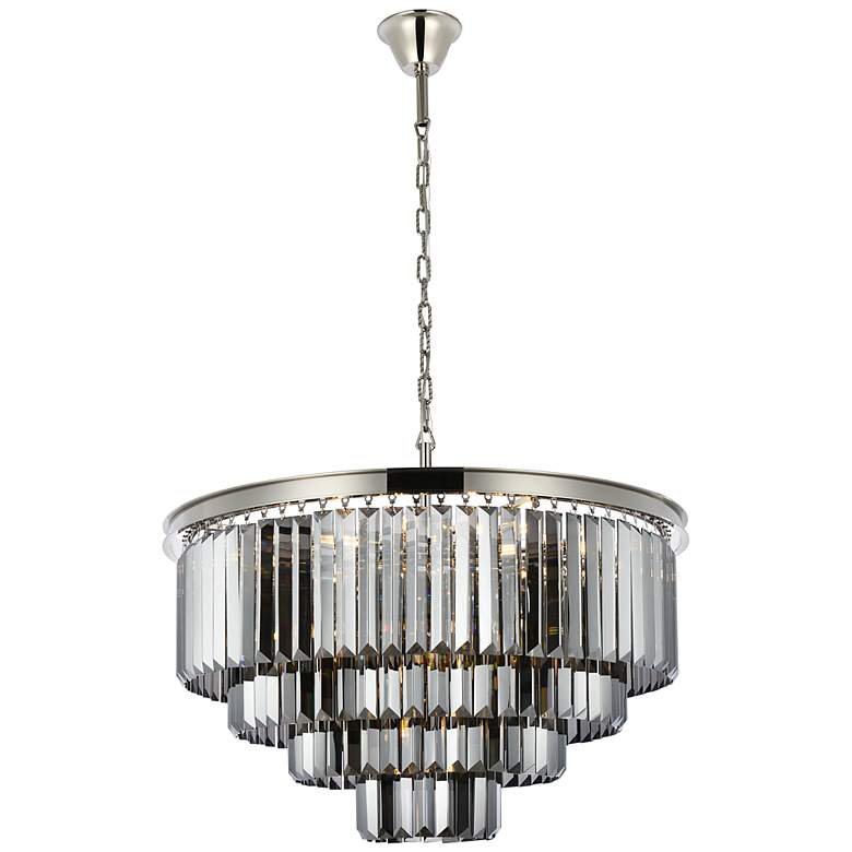 Image 2 Sydney 17 Lt Polished Nickel Chandelier Silver Shade